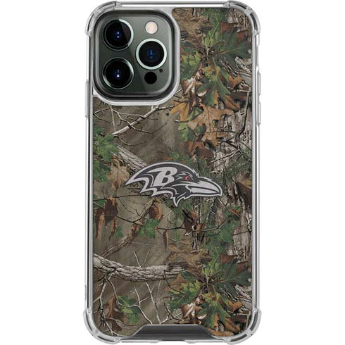 NFL Baltimore Ravens Realtree Xtra Green Camo iPhone 15 Pro Max Clear Case